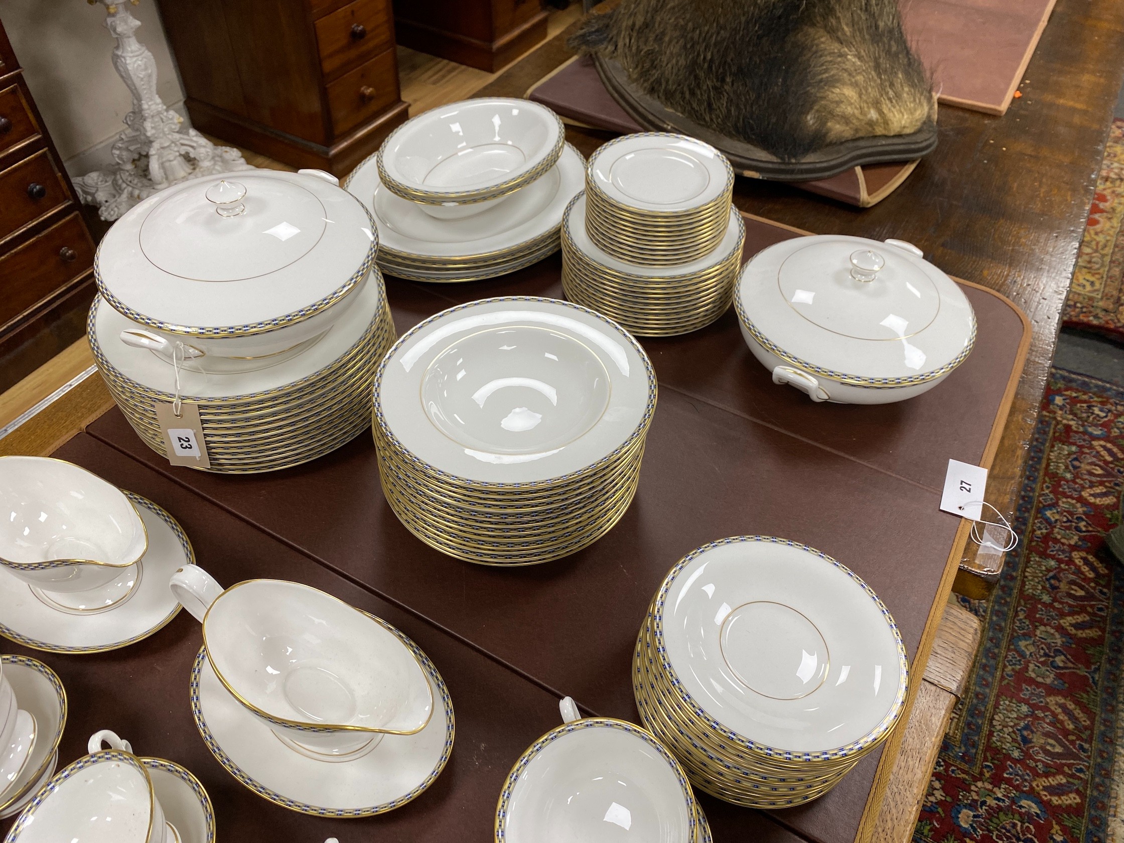 A Royal Worcester 'Francesca' porcelain dinner service, settings for twelve